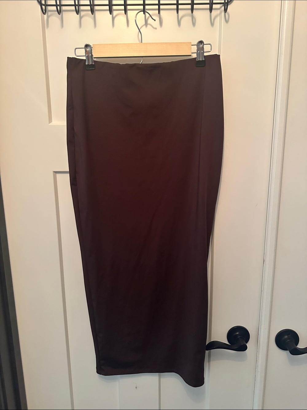 Women's Midi Pencil Skirt in Chocolate Brown